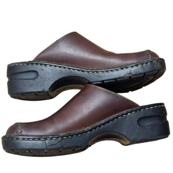Eastland | Shoes | Eastland Brown Leather Slipon Clogs Mules Womens ...